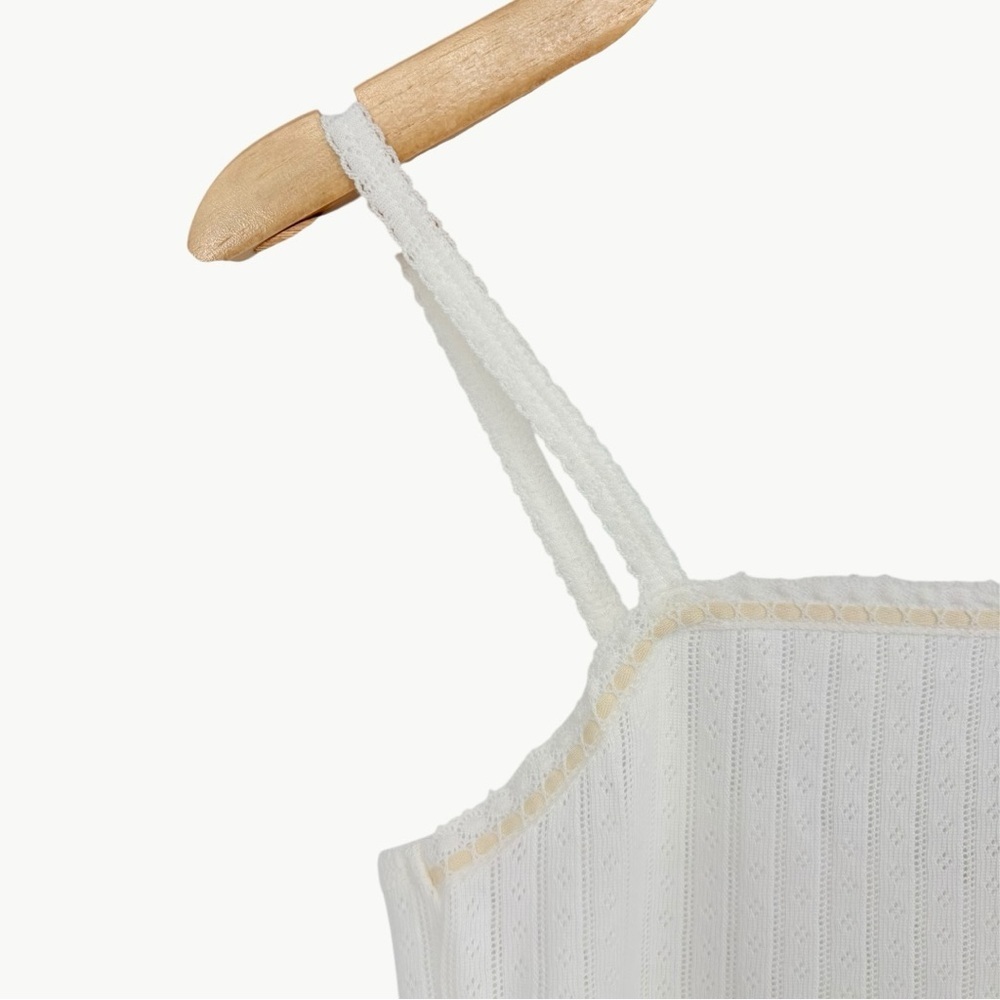 DÔEN Ligea Pointelle Organic Cotton Cami Medium Salt Romantic Cottagecore New - Picture 8 of 13